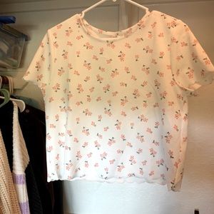 Cropped floral shirt